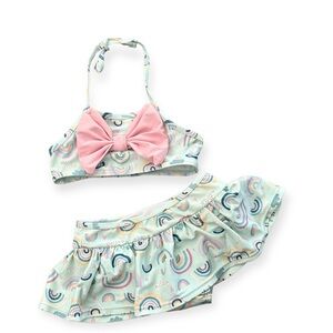 RuffleButts Skirted Rainbow Bikini, 4T